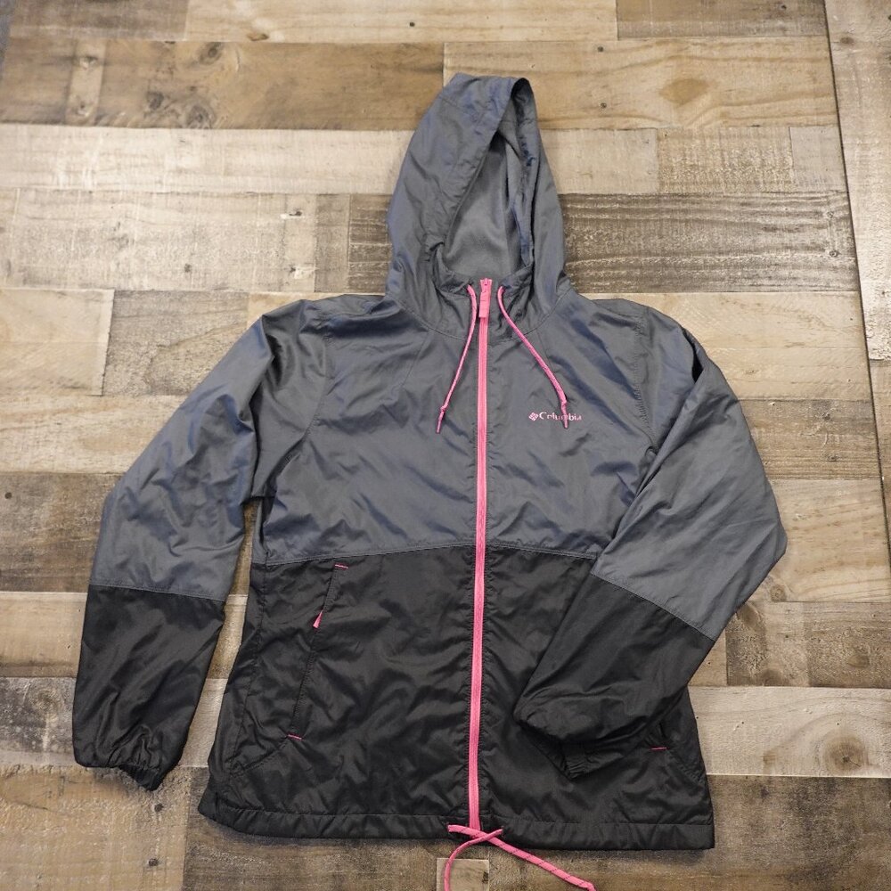 Columbia Flash Forward Windbreaker jacket women's‎ medium gray black pink